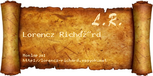 Lorencz Richárd névjegykártya