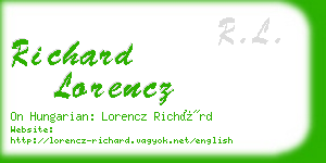 richard lorencz business card
